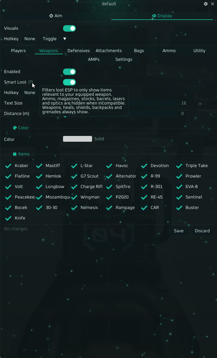 Apex Suite menu — tab 6